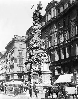 Graben: Pestsaeule (Plague Column) in Vienna, 1915