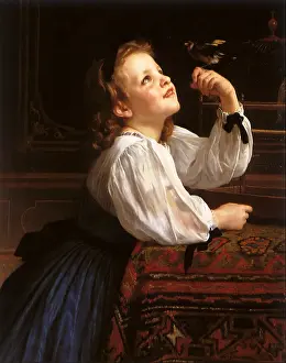 Admires: The Pet Bird, by Bouguereau