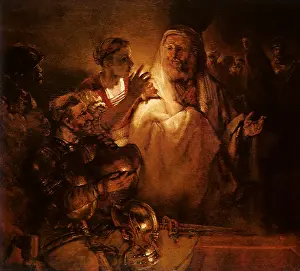 Denial: Peter Denies Christ, by Rembrandt