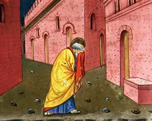 Sandals: Peter denies knowing Jesus for the third time. Then, he reme