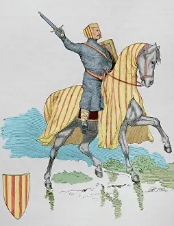 Squared: Peter III of Aragon (c. 1239-1285). Engraving