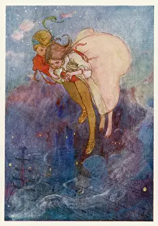 Peter Pan and Wendy Flying