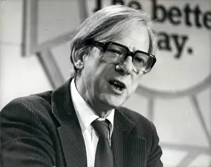 Liberals: Peter Shore, Labour politician, at press conference, London