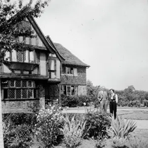 Timbered: Peter Thorneycroft outside Tudor style house