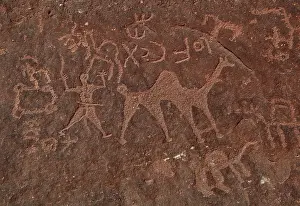 Nabataean: Petroglyphs, Wadi Rum, Jordan