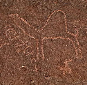 Nabataean: Petroglyphs, Wadi Rum, Jordan