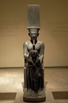 Nemes: Pharaoh Horemheb and god Amun. Egypt
