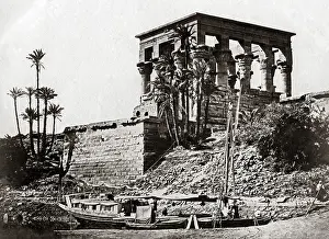 Philae: Pharaoh's Bed on the island of philae, Egypt, circa 1880s