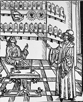 Pharmacies: A pharmaceutical lesson showing the master, ?