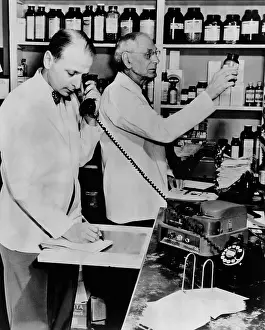 Prescription: A pharmacist demonstrates the use of an ?