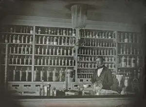Dispensary: Pharmacist posing in his business, the S