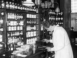 Medication: Pharmacist while preparing medications