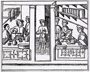 100s: Pharmacy scene from the title page of a ?