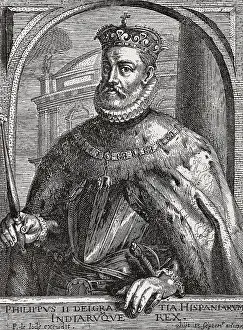 Xylography: PHILIP II of Spain (1527-1598)