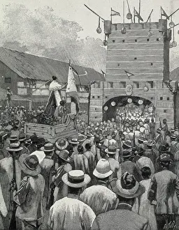 Coachs: Philippines (1899). Protest in Manila. Engraving