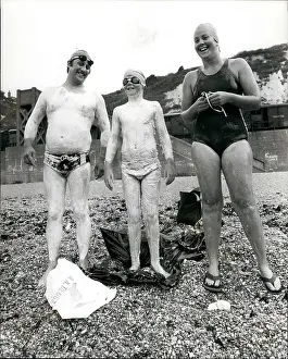 Shingle: Phillips, Anderson and Blewett on beach at Dover, Kent