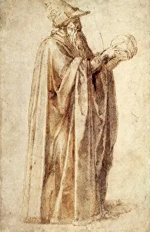 1502: Philosopher Holds Skull, by Michelangelo