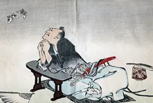 Hokusai: A Philosopher watching a pair of butterflies: