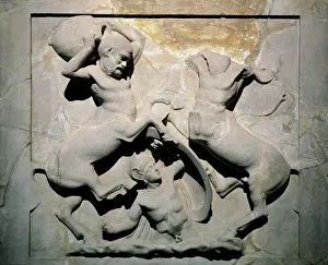 Centaur: Phoenician. Lycian Sarcophagus. 5th BC. Batlle of centaurs a