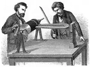 Vibration: Phonautograph (c 1857) apparatus for studying
