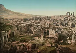 Corinthian: Photochrom print of the excavations at Corinth