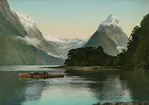 Ridge: Photochrom print of Mitre Peak and Sinbad Gully