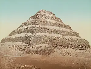 Pyramid: Photochrom print of the Step Pyramid of Djoser