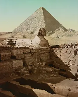 Mythical: Photochrom print of the Temple of the Sphinx, Cairo, Egypt