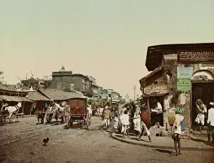 Storefront: Photochrom print of Upper Chitpore Road, Calcutta, India