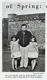 Heralds: Photograph of J B Priestley and daughters