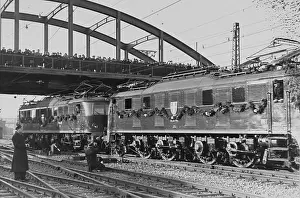 Electrification: Photograph.Opening of electrified Westbahn railway