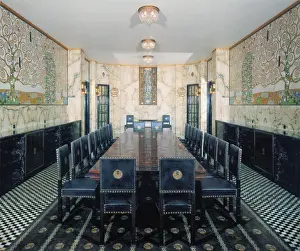 Brussel: Photography of the dining hall in the Palais Stoclet