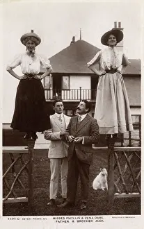 Hilarious: Phyllis and Zena Dare with their parents and brother Jack