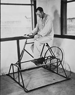 Therapies: Physical therapy patient using stationary ?