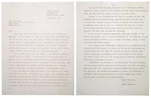 Typed: Physicist Albert Einstein's letter to President