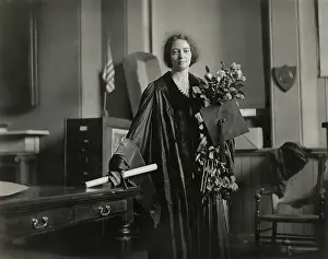 Joliot: Physicist Irene Joliot-Curie in full academic regalia