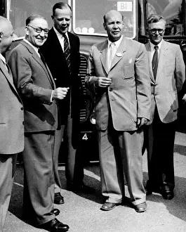 Cockcroft: Physicist John Cockcroft standing with colleagues