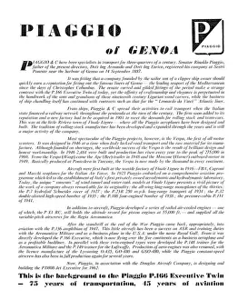 Piaggio: About Piaggio Aircraft: Aero-Enterprises