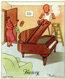 Sliding: Piano Slide, Henry cartoon