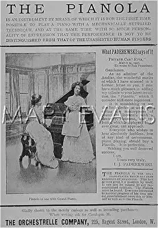 Paderewski: PIANOLA ADVERTISEMENT