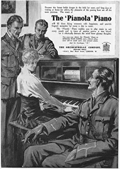 Pianola: The Pianola Piano advertisement, WW1