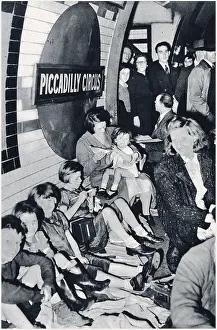 Piccadily: Piccadilly Circus Underground Station during the Blitz 1940