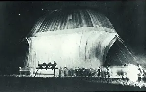 Inflated: Piccard's balloon partly inflated
