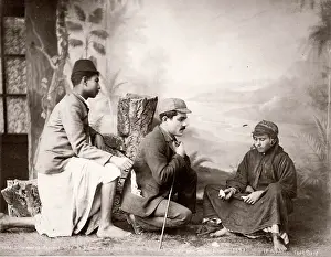Handkerchief: Pickpocket stealing a handkerchief, studio tableau, Egypt