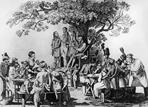 Harpist: Picnic area in Vienna around 1820