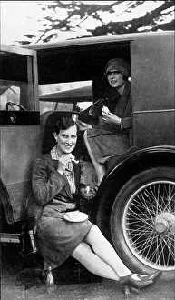 Femininity: Picnic in a car at Brooklands