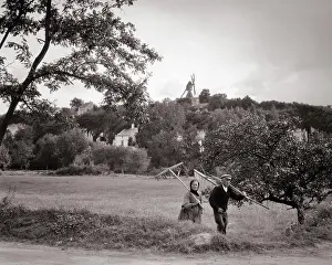 Rakes: Pictorial Landscape Anonymous Elderly Farmer and