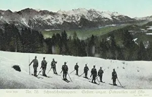 Snowshoe: Picture postcard. First World War