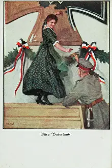Karte: Picture Postcard. First World war