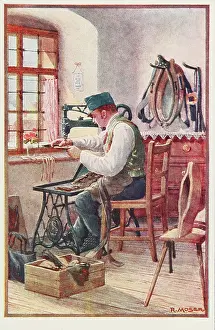 Saddler: Picture postcard. First World War